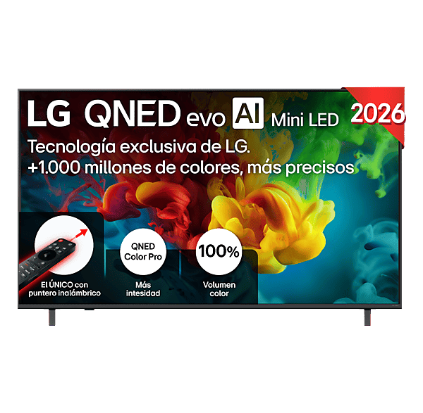 TV QNED Mini LED 65" - LG 65QNED82B6B, UHD 4K, Procesador Inteligente α8 AI Processor 4K Gen3, Smart TV, DVB-T2 (H.265), Negro