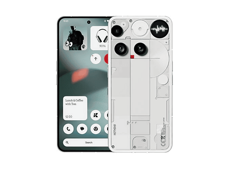 01-1001 Móvil - Nothing Phone 3, Blanco, 256GB, 12 GB, 6.67" AMOLED, Qualcomm® Snapdragon 8S Gen 4, 5150 mAh - Imagen 1