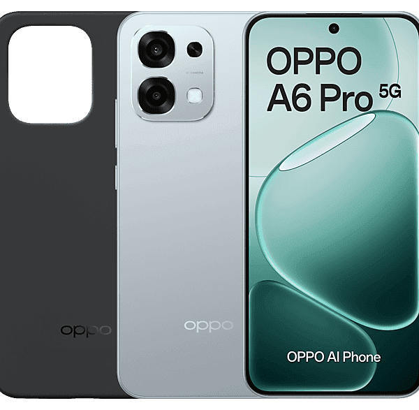 Móvil - Oppo A6 Pro 5G, Lunar Titanium, 256GB, 8GB RAM, 6.57" AMOLED, Mediatek Dimensity 6300 (6nm), 6.500mAh, IP69, Pantalla AMOLED 120 Hz