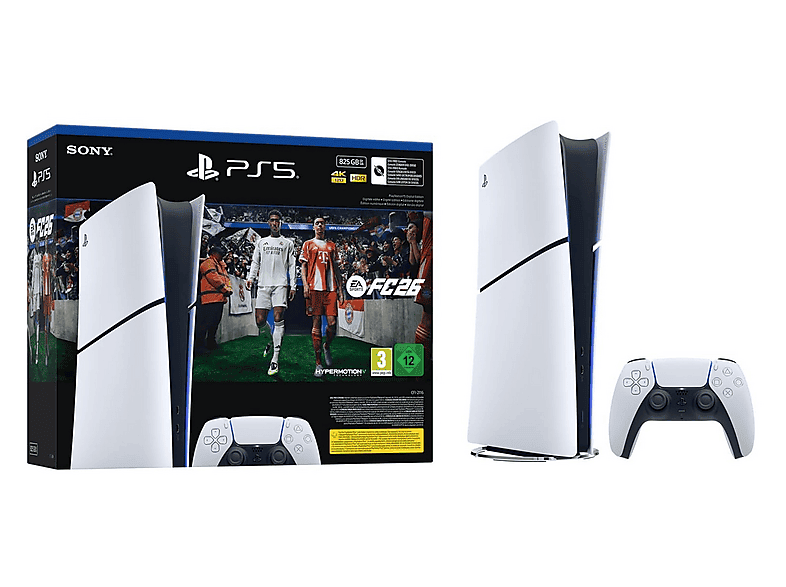 01-15 Consola PS5 - Sony PlayStation 5 Digital + EA Sports FC 26 Bundle, 825 GB, Blanco - Imagen 1