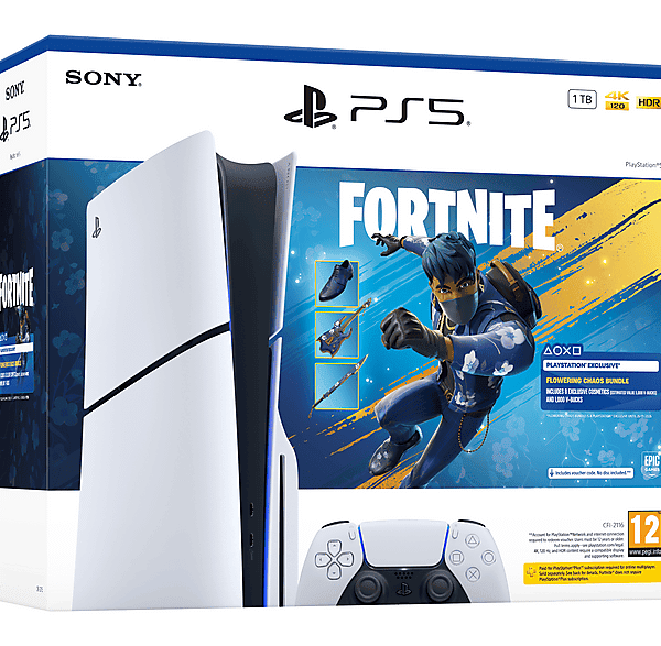 Consola PS5 - Sony Slim 1TB Edición Disco - Fortnite Flowering Chaos, White