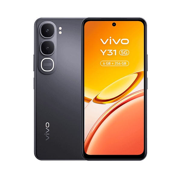 Móvil - Vivo Y31, Glowing Black, 256GB, 6GB RAM, 6.72" LCD, Qualcomm Snapdragon® 4 Gen 2, 6500 mAh