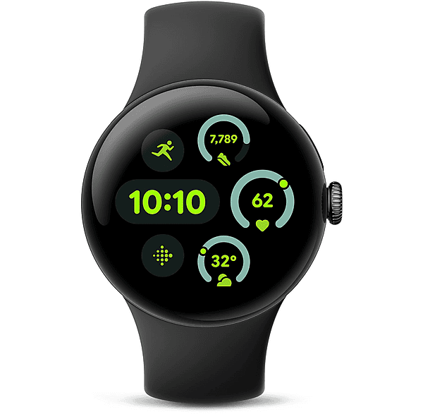 Smartwatch - Google PIXEL WATCH 3 41MM BLACK, S-L, Aluminio 100% reciclado, Obsidiana