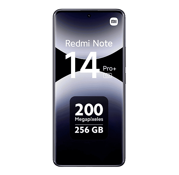 Smartphone - Xiaomi Redmi Note 14 Pro+ 5G, Midnight Black, Móvil HyperOS, 256 GB, 12 GB RAM, 6,67 " AMOLED, Snapdragon® 7s Gen 3 Mobile Platform