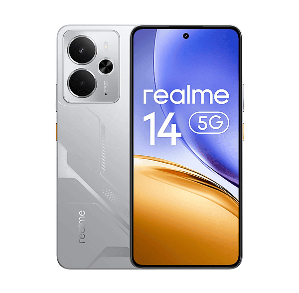 Smartphone - Realme 14 5G, Silver, Móvil Android, 256 GB, 12 GB RAM, 6,67 " AMOLED 120 Hz, Snapdragon 6 Gen 4, 6000 mAh
