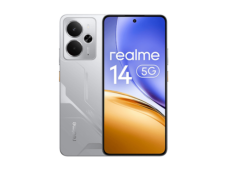 01-572 Smartphone - Realme 14 5G, Silver, Móvil Android, 256 GB, 12 GB RAM, 6,67 " AMOLED 120 Hz, Snapdragon 6 Gen 4, 6000 mAh - Imagen 1