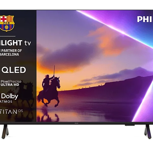 TV QLED 43" - Philips Ambilight 43PUS8510/12, UHD 4K, Titan OS, Smart TV, Pixel Precise Ultra HD, Dolby Atmos, Negro mate