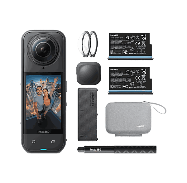 Cámara deportiva - Insta360 X5 Esencial, 8K, 360º, 185 min Autonomía, Vídeo HDR Activo 5,7K a 60 fps, Negro