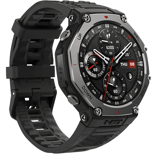 Smartwatch - Amazfit T-Rex 3, 1.5" AMOLED, Táctil, 27 días Autonomía, Silicona, Compatible iOS/Android, Onyx