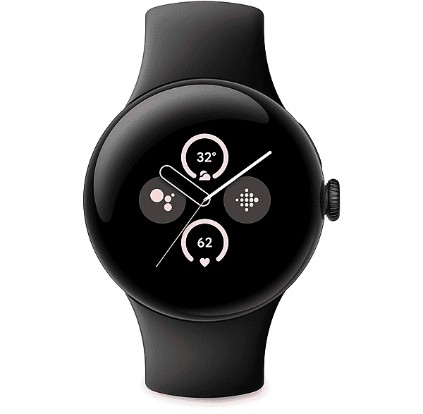 Smartwatch - Google Pixel Watch 2, S/L, Aluminio, Negro