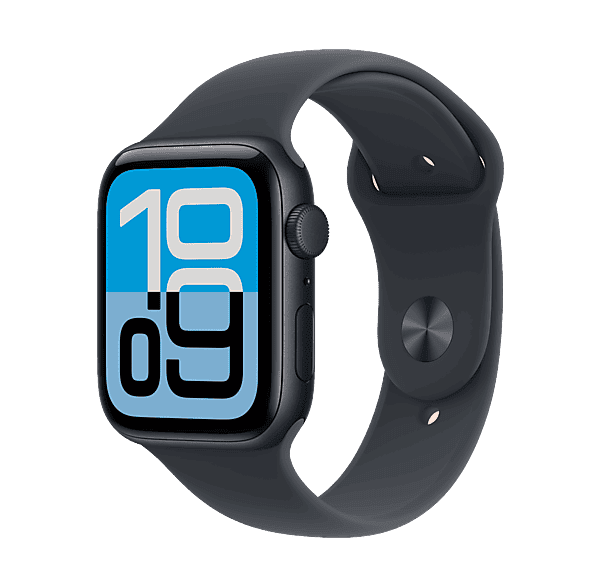 Smartwatch - Apple Watch SE 3 (2025), GPS+CEL, 44 mm, Caja de aluminio Medianoche, Correa deportiva Medianoche, M/L, Calidad del sueño
