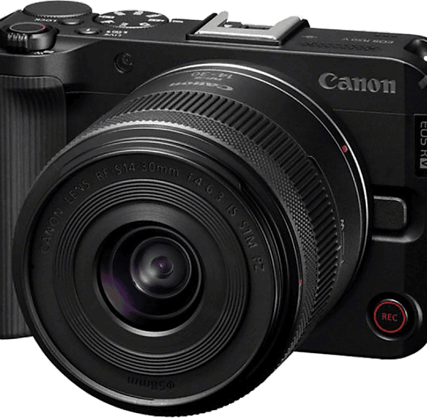 Cámara EVIL - Canon EOS R50 V + RF-S 14-30mm, 24.2 MP, Pantalla táctil LCD TFT color 7.5 cm, Wi-Fi, 4K a 60p, Dual Pixel CMOS Auto Focus, Negro