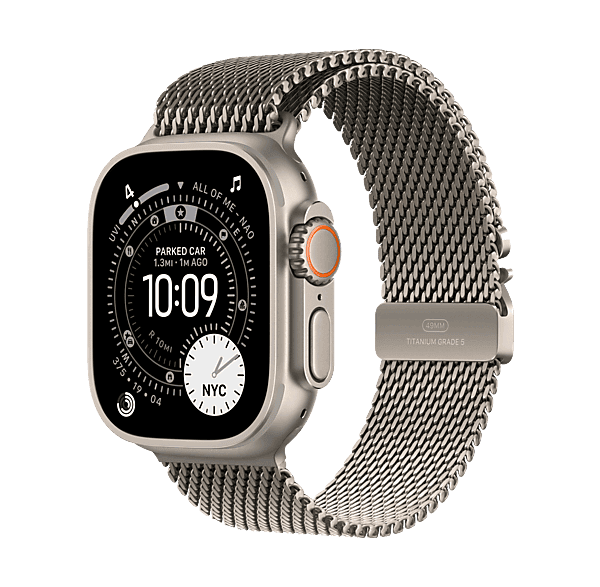 Smartwatch - Apple Watch Ultra 3 (2025), GPS+CEL, 49 mm, Caja de Titanio Natural, Correa Titanium Milanese Loop Natural, M, Calidad del sueño
