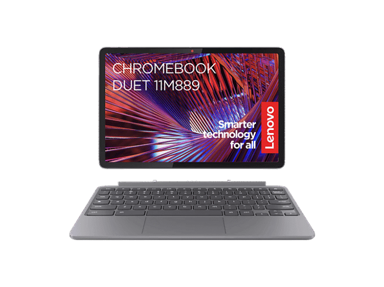 Portátil - Lenovo Chromebook Duet 11M889, 10.95" WUXGA, MediaTek Kompanio 838, 8GB RAM, 128GB eMMC, Mali-G57, Google Chrome OS, Incl Funda y Pen, Gris