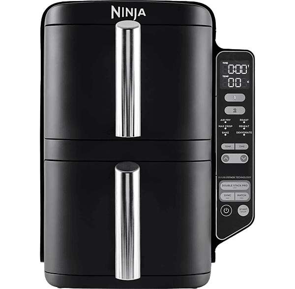 Freidora de aire - Ninja SL300EU, 2470 W, 7.6 l dividido en 2 bandejas, Negro