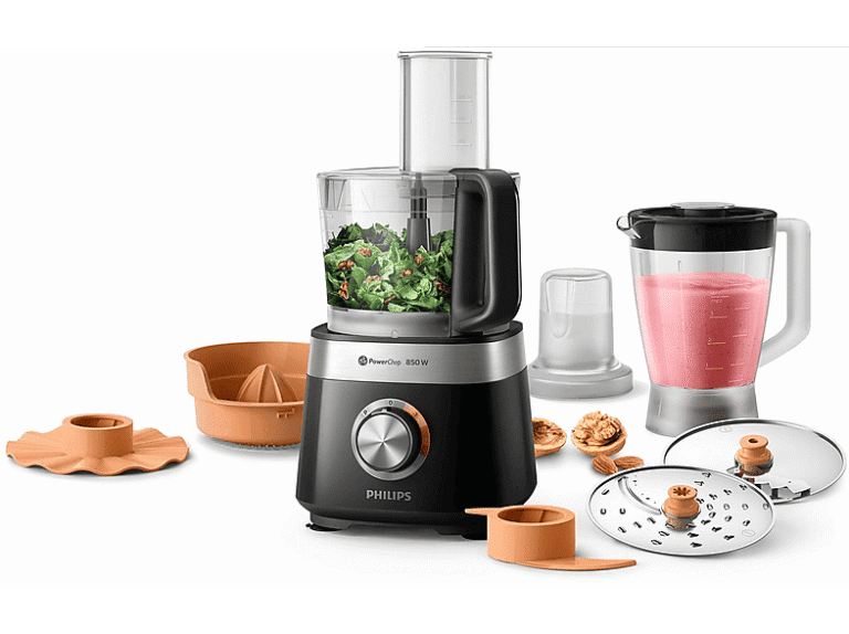 Robot de cocina - Philips HR7530/10, 850 W, 2,1 l, Negro