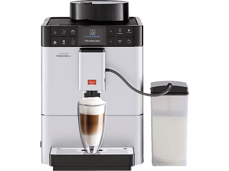 Cafetera express - Melitta F53/1-101, 15 bar, 1450 W, 1 l, 2 tazas, Plata