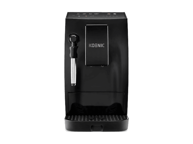 Cafetera superautomática - Koenic KFAC 2016025 ES, 20 bar, 1.6 l, 2 tazas, Panel táctil, Molinillo cónico con 5 ajustes, Negro