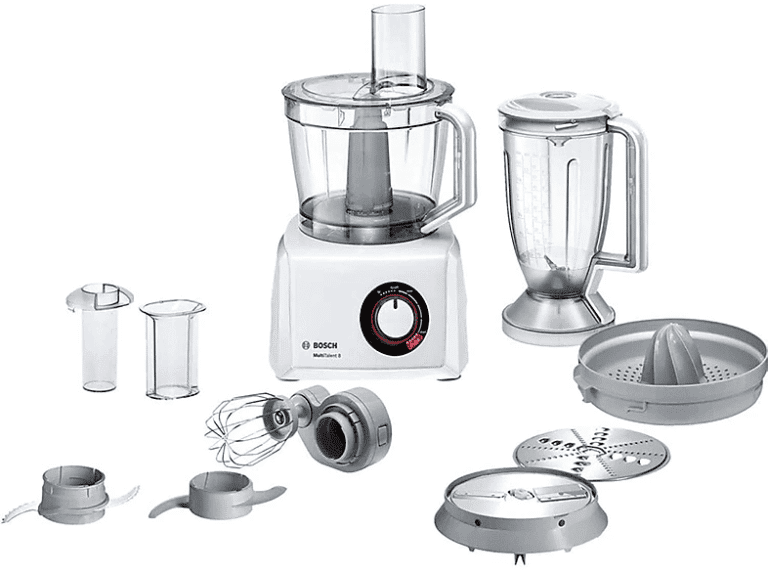 Robot de cocina - Bosch MC812W620, 1,100 W, Translúcido, Blanco