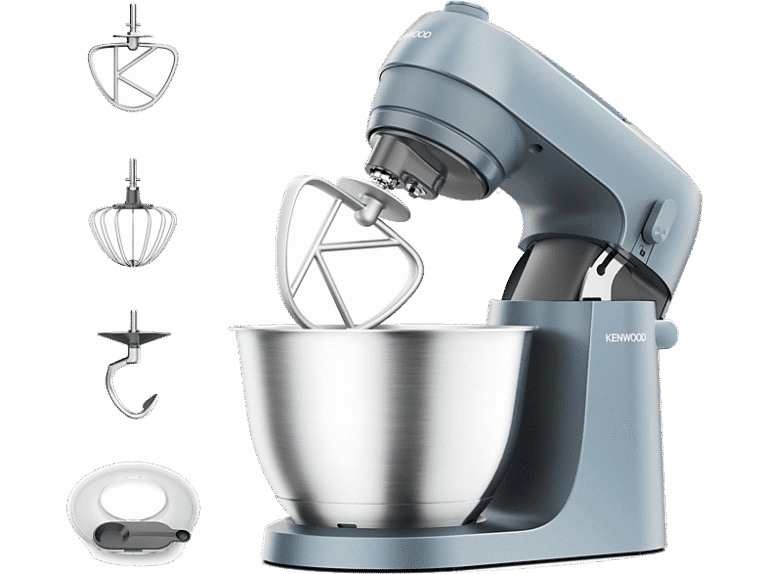 Robot de cocina - Kenwood, Amasador de repostería Kenwood Go KZM35.000GY, 800 W, 4 l, 6 velocidades + Función Pulse, Azul Tormenta