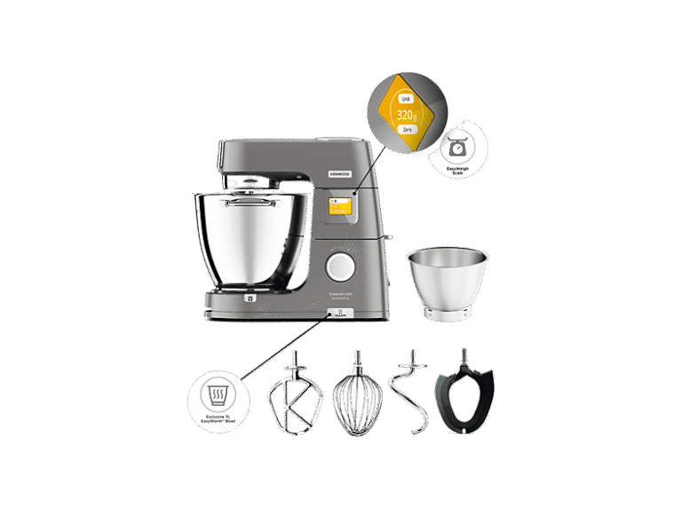 Amasadora - Kenwood 901603, 1400 W, 7 l, Plata