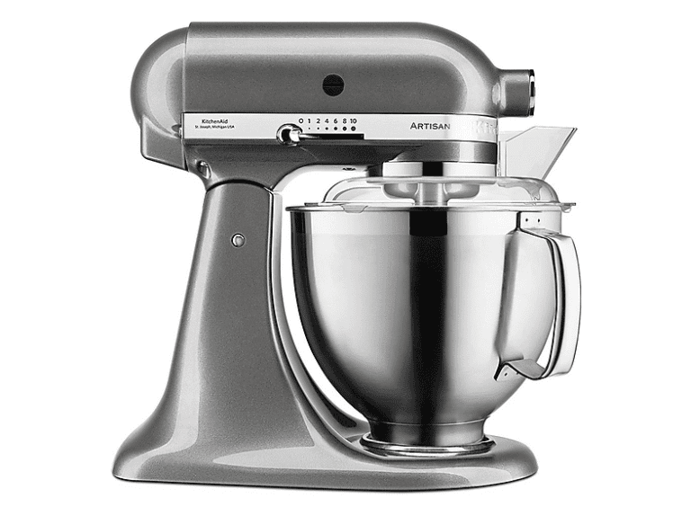 Robot de cocina - KitchenAid 5KSM185PSEMS, 300 W, 4,8 l, Plata