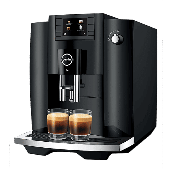 Cafetera superautomática - Jura E6, 15 bar, 1450 W, 2 tazas, Easy Cappuccino, Molienda profesional, Negro