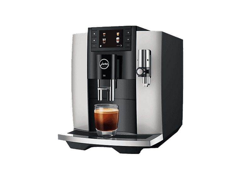 Cafetera superautomática - Jura E8, 15 bar, 1450W, 2 tazas, 17 programas, Pantalla a color, Platino