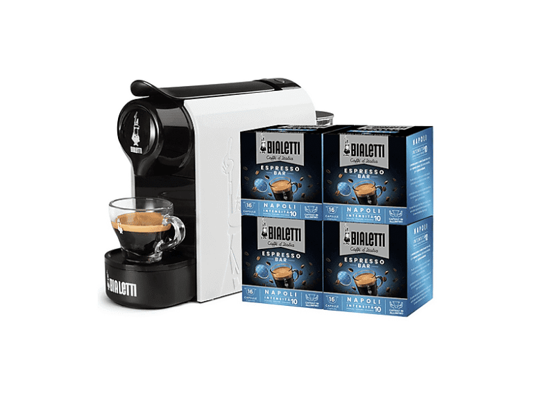 Cafetera de cápsulas - Bialetti 098150541/NP, 20 bar, 1200 W, Negro, Blanco