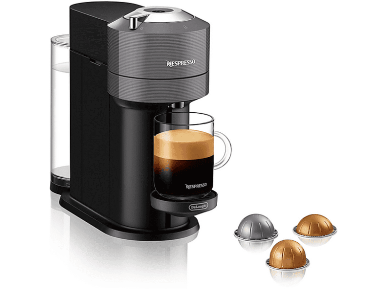 Cafetera de cápsulas - Delonghi ENV120.GY VERTUO NEXT GRIS, 0 bar, 1,1 l, 1500 W