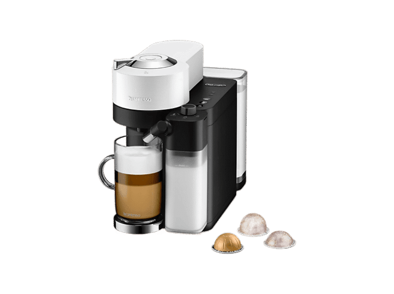 Cafetera de cápsulas - De Longhi, De'Longhi Nespresso® Vertuo Lattissima ENV300.W, 1500 W, 1.6 l, Depósito de leche, Calentamiento 30s, Blanco