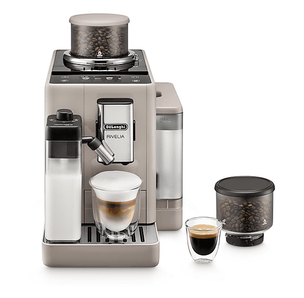 Cafetera superautomática - Delonghi EXAM440.55.BG MILK- RIVELIA BEIGE, 19 bar, 1450 W, 0,7 l, 2 tazas