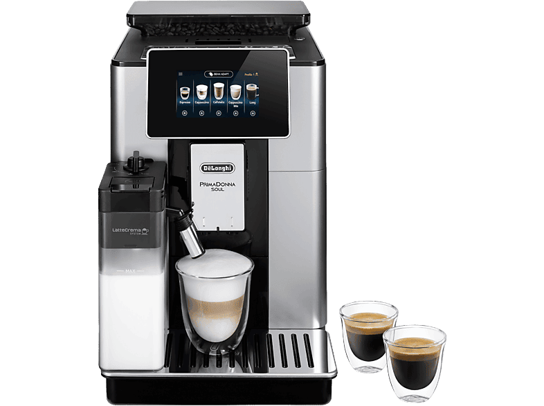 esy-8004399334861-1 Cafetera superautomática - De Longhi, De'Longhi PrimaDonna Soul ECAM610.55.SB, 1450W, 19 bar, Molinillo integrado, Sistema Thermoblock, Táctil, Inox