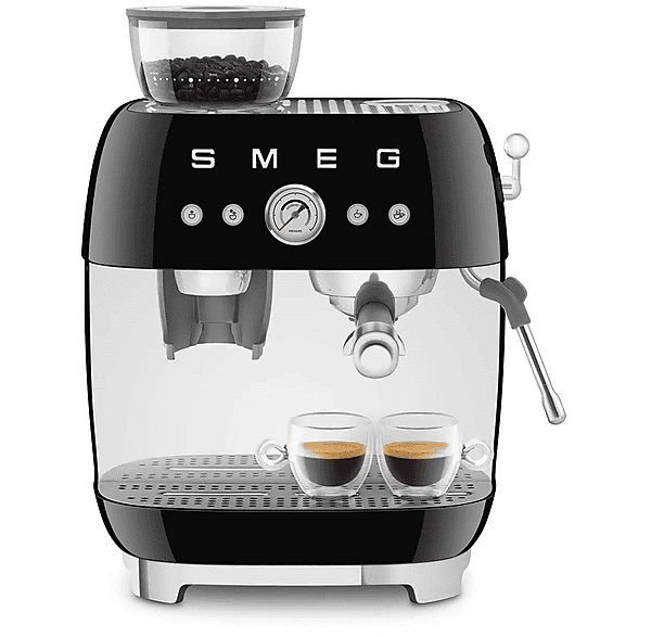 Cafetera express - Smeg EGF03BLEU NEGRO, 15 bar, 1650 W, 2 tazas