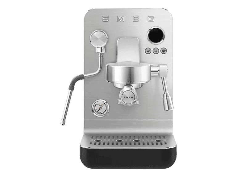 Cafetera espresso - Smeg EMC02BLMEU, 15 bar, 1700 W, 2 tazas, Negro, Acero inoxidable