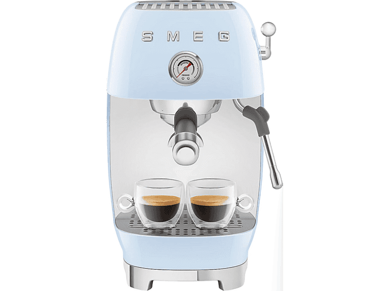Cafetera espresso - Smeg ECF03PBEU, 15 bar, 1650 W, Azul pastel