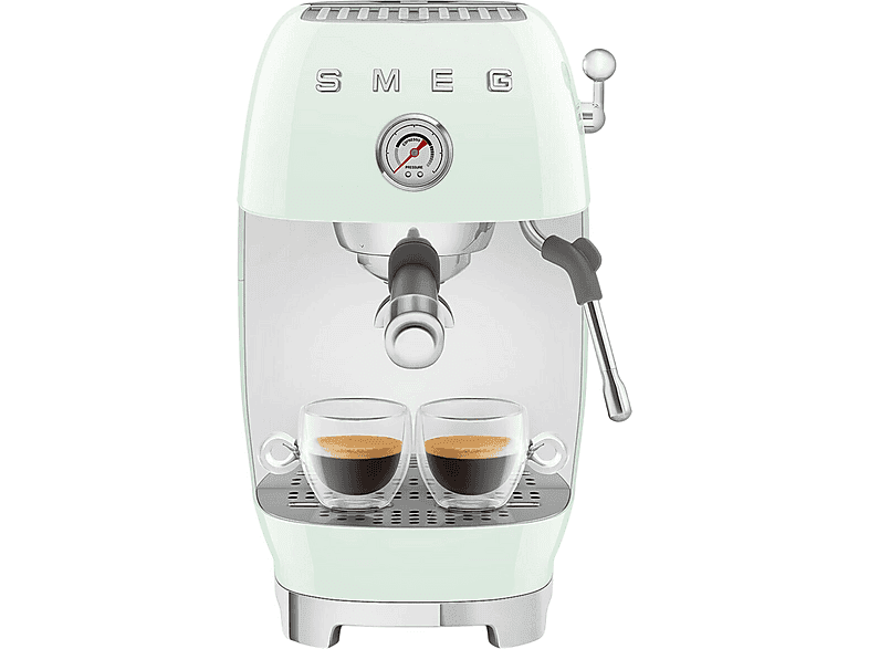 Cafetera espresso - Smeg ECF03PGEU, 15 bar, 1650 W, Verde pastel