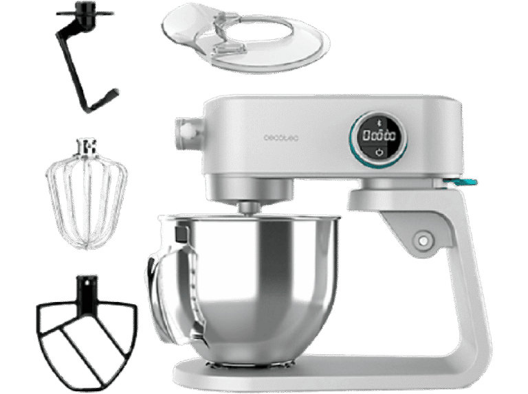 Robot amasador - Cecotec Twist&Fusion 4000 Luxury White, 800 W, 5.2 l, 6 Funciones, 8 Velocidades, Blanco