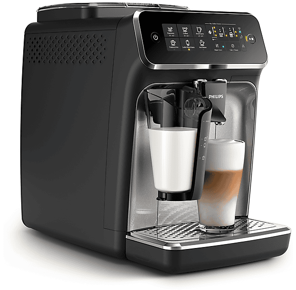 Máquina espresso - Philips 3200 series EP3546/70, 15 bar, 1500 W, 0,26 l, Negro, Acero inoxidable