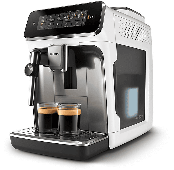 Cafetera superautomática - Philips EP3323/90 - S3300 BLANCA/TEATRO CROMO 4 VARIEDADES, 15 bar, 1500 W, 2 tazas, Cromado blanco