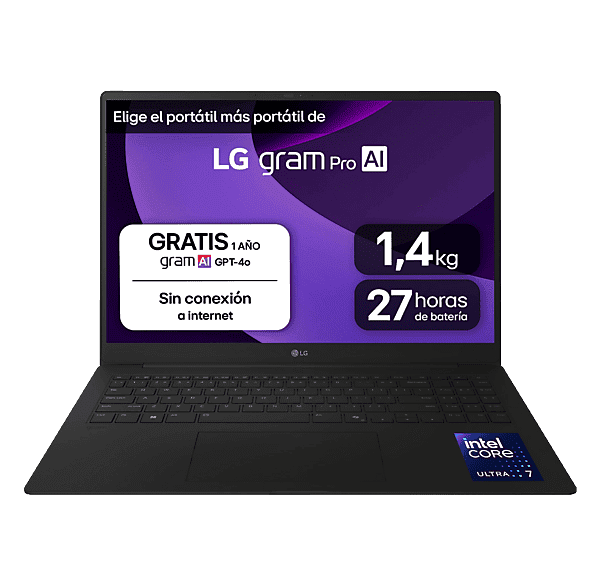Portátil - LG 16Z90TR-E.AD88B, 16" WQXGA, Intel® Evo™ Edition Core™ Ultra 7-255H, 32 GB RAM, 1 TB SSD, GeForce RTX™ 5050, W11H